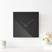 黒とグレー スクエア壁時計 (ホーム)