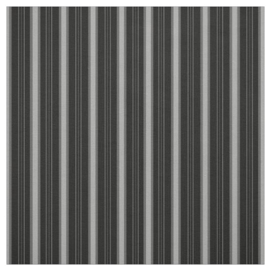 黒とグレー 太い線と細い線のストライプ ファブリック (見本)