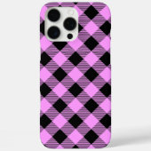 黒とコーラルのチェック柄 Case-Mate iPhoneケース (裏面)