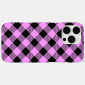 黒とコーラルのチェック柄 Case-Mate iPhoneケース (裏面 (横))