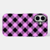 黒とコーラルのチェック柄 Case-Mate iPhoneケース (裏面 (横))