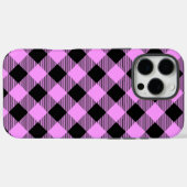 黒とコーラルのチェック柄 Case-Mate iPhoneケース (裏面 (横))
