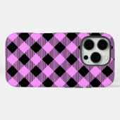 黒とコーラルのチェック柄 Case-Mate iPhoneケース (裏面 (横))