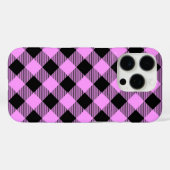 黒とコーラルチェック柄 Case-Mate iPhoneケース (裏面 (横))