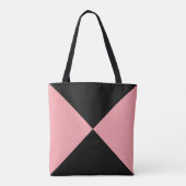 黒とコーラルピンクの抽象芸術三角形トートバッグ トートバッグ (裏面)
