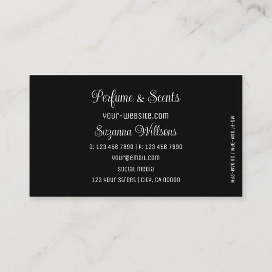 黒とゴージャスな赤いハートとロゴモダンかわいい 名刺 (裏面)