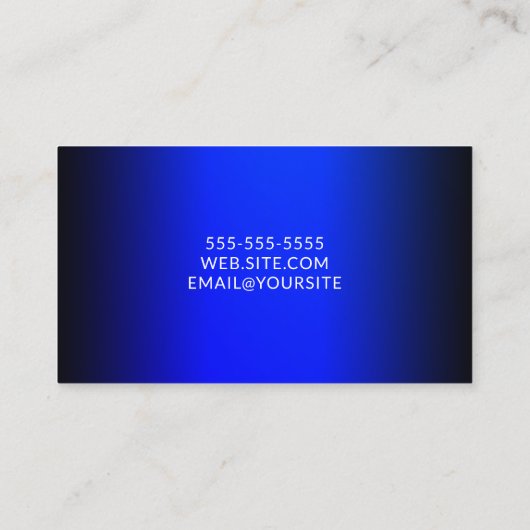 黒とサファイアブルーエレガントグラデーション 名刺 (裏面)