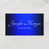 黒とサファイアブルーエレガントグラデーション 名刺 (正面)