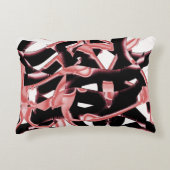 黒とサーモンのスクラップまたは白のテープを破壊 アクセントクッション (正面)