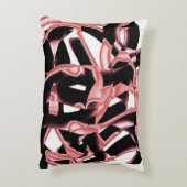 黒とサーモンのスクラップまたは白のテープを破壊 アクセントクッション (裏面(縦))