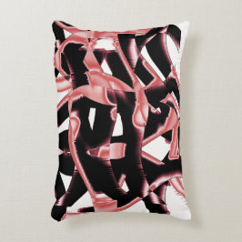 黒とサーモンのスクラップまたは白のテープを破壊 アクセントクッション