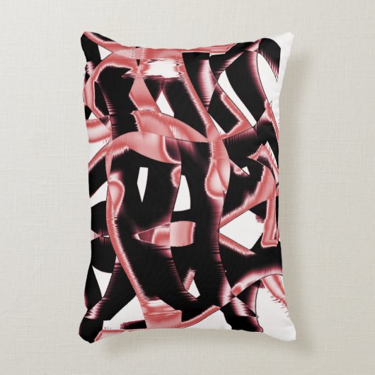 黒とサーモンのスクラップまたは白のテープを破壊 アクセントクッション (正面(垂直))