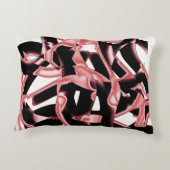 黒とサーモンのスクラップまたは白のテープを破壊 アクセントクッション (裏面)