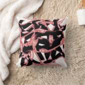 黒とサーモンのスクラップまたは白のテープを破壊 クッション (ブランケット)