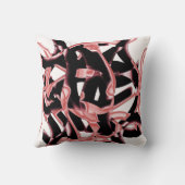 黒とサーモンのスクラップまたは白のテープを破壊 クッション (裏面)