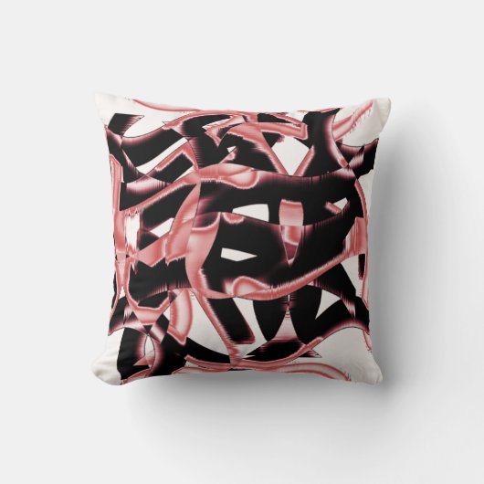 黒とサーモンのスクラップまたは白のテープを破壊 クッション (正面)