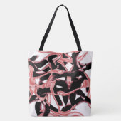 黒とサーモンのスクラップまたは白のテープを破壊 トートバッグ (裏面)