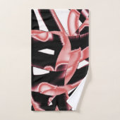 黒とサーモンのスクラップまたは白のテープを破壊 バスタオルセット (ハンドタオル)