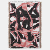 黒とサーモンのスクラップ、白いテープの破壊 スローブランケット (正面縦)