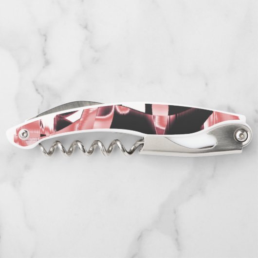 黒とサーモンのスクラップ、白いテープの破壊 ソムリエナイフ (裏面)