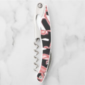 黒とサーモンのスクラップ、白いテープの破壊 ソムリエナイフ (正面)