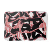 黒とサーモンのスクラップ、白いテープの破壊 バスマット (正面)