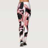 黒とサーモンのスクラップ、白いテープの破壊 レギンス (裏面)