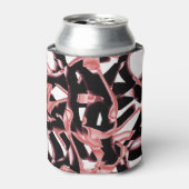 黒とサーモンのスクラップ、白いテープの破壊 缶クーラー (缶正面)