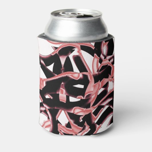 黒とサーモンのスクラップ、白いテープの破壊 缶クーラー (缶裏面)