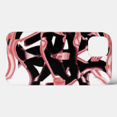 黒とサーモンのスクラップ、白いテープの破壊 Case-Mate iPhoneケース (裏面 (横))