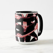 黒とサーモンの残骸、破壊されたテープが白いところに マグカップ (正面右)