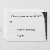黒とシルバーの同性婚 ウェディング 招待状 返信 (裏面)