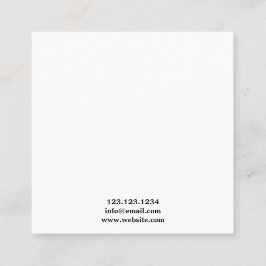 黒とスタイリッシュ白のバラスカルタトゥーアーティスト スクエア名刺 (裏面)