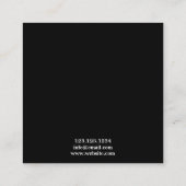 黒とスタイリッシュ白の入れ墨の腕タトゥーアーティスト スクエア名刺 (裏面)