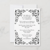 黒とスタイリッシュ白の渦巻きキャンディビュッフェ サンキューカード (正面)