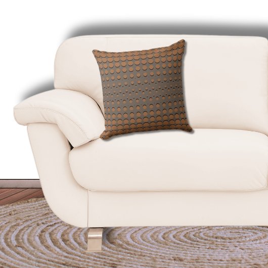 黒とスタイリッシュ茶色のハーフトーンのドット クッション