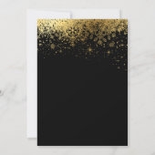 黒とスタイリッシュ金ゴールドスノーフレークリハーサルディナー 招待状 (裏面)