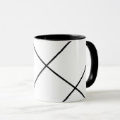 黒とストライプ白のマグカップの対角線 マグカップ (正面右)