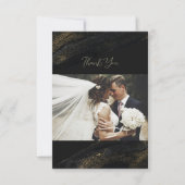 黒とスパークリーの金ゴールドサンキューカード サンキューカード (正面)