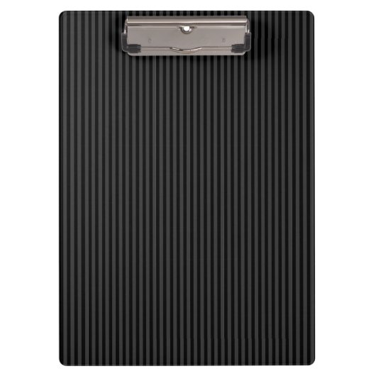 黒とスモーキーの黒の細い縦型ストライプ クリップボード (正面)