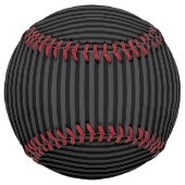 黒とスモーキーの黒の細い縦型ストライプ ソフトボール (裏面)