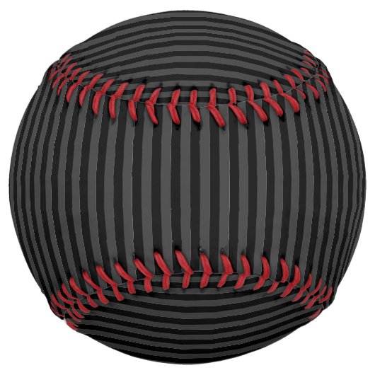 黒とスモーキーの黒の細い縦型ストライプ ソフトボール (正面)