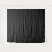 黒とスモーキーの黒の細い縦型ストライプ タペストリー (正面(横))