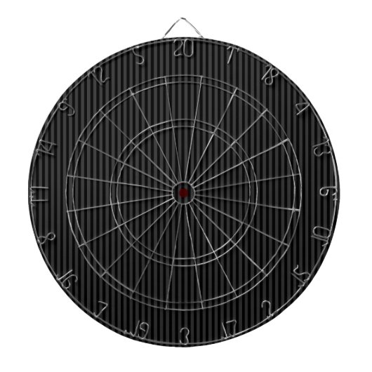 黒とスモーキーの黒の細い縦型ストライプ ダーツボード (正面)