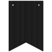 黒とスモーキーの黒の細い縦型ストライプ バンティングフラッグ (第3の旗)