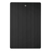 黒とスモーキーの黒の細い縦型ストライプ ミニクリップボード (裏面)