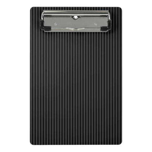 黒とスモーキーの黒の細い縦型ストライプ ミニクリップボード (正面)