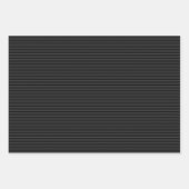 黒とスモーキーの黒の細い縦型ストライプ ラッピングペーパーシート (正面3)