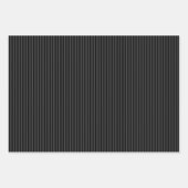 黒とスモーキーの黒の細い縦型ストライプ ラッピングペーパーシート (正面2)