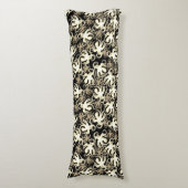 黒とセピアの繰り返しモチーフ |タコ模様 ボディピロー (正面縦)